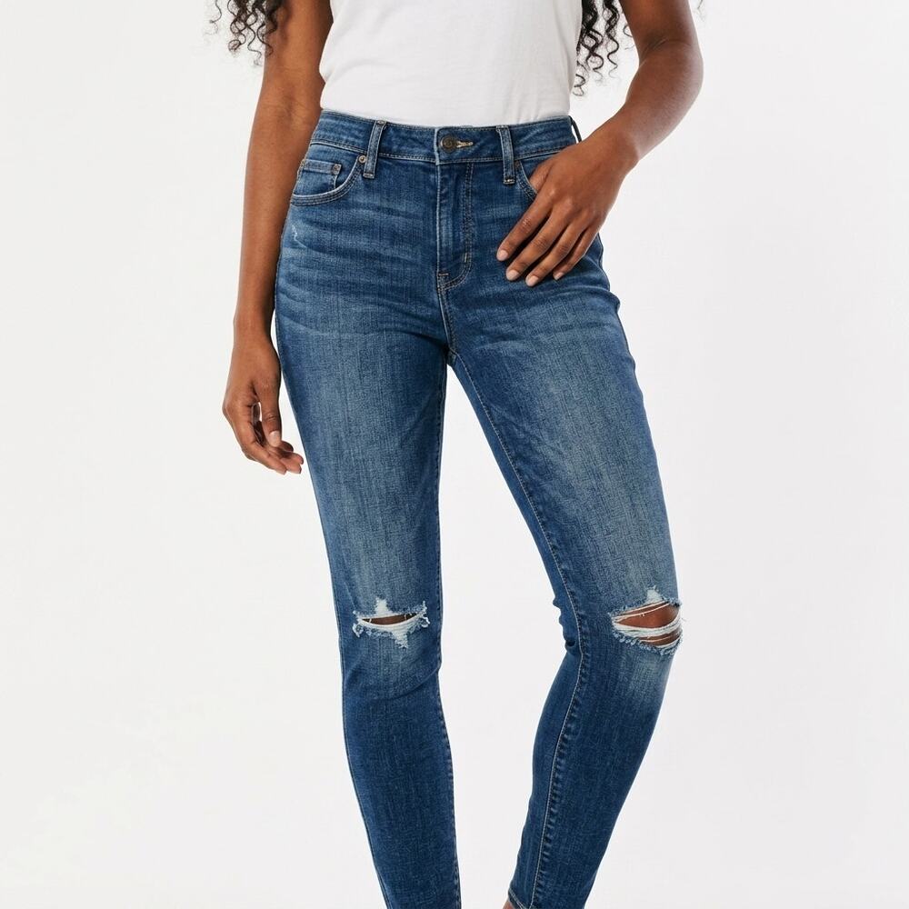 HOLLISTER CALIFORNIA Blue Skinny Stretch Jeans Womens Slim Denim Size W30